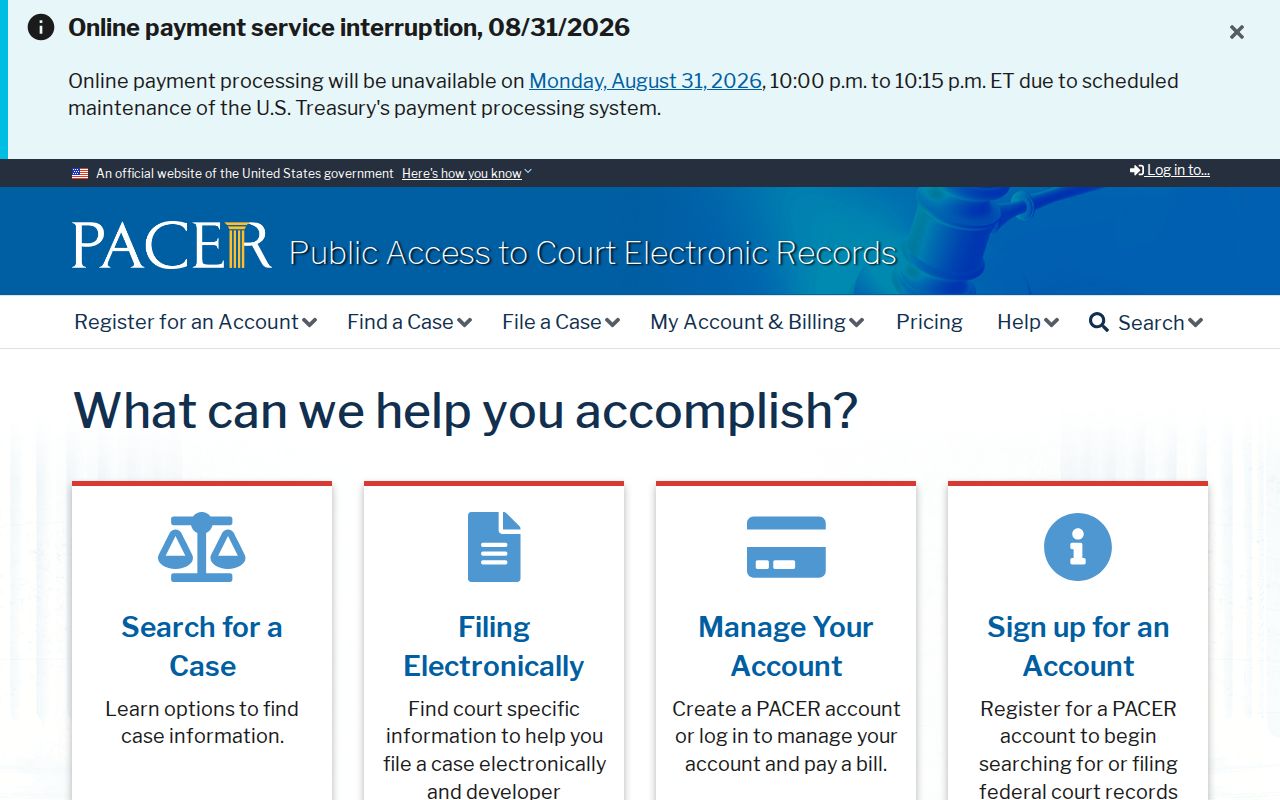 Wood County case search federal PACER reference