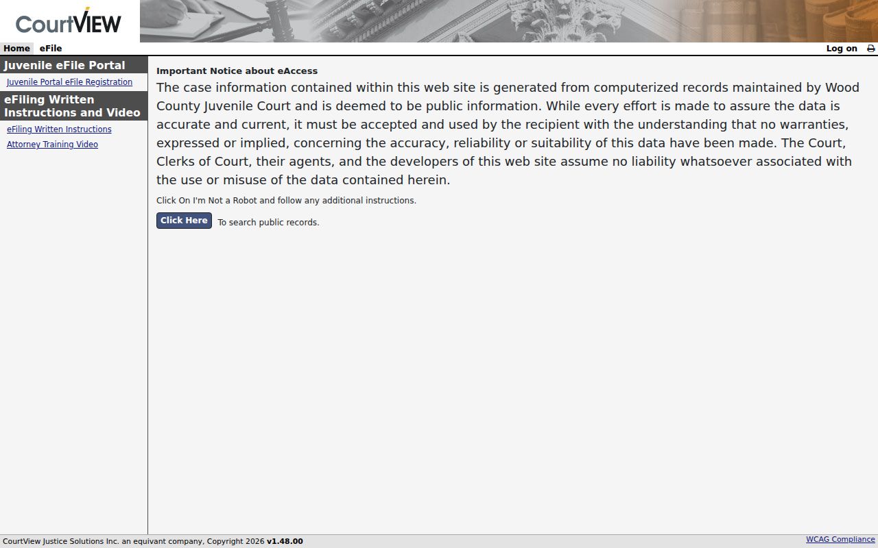 Wood County juvenile court docket public access portal