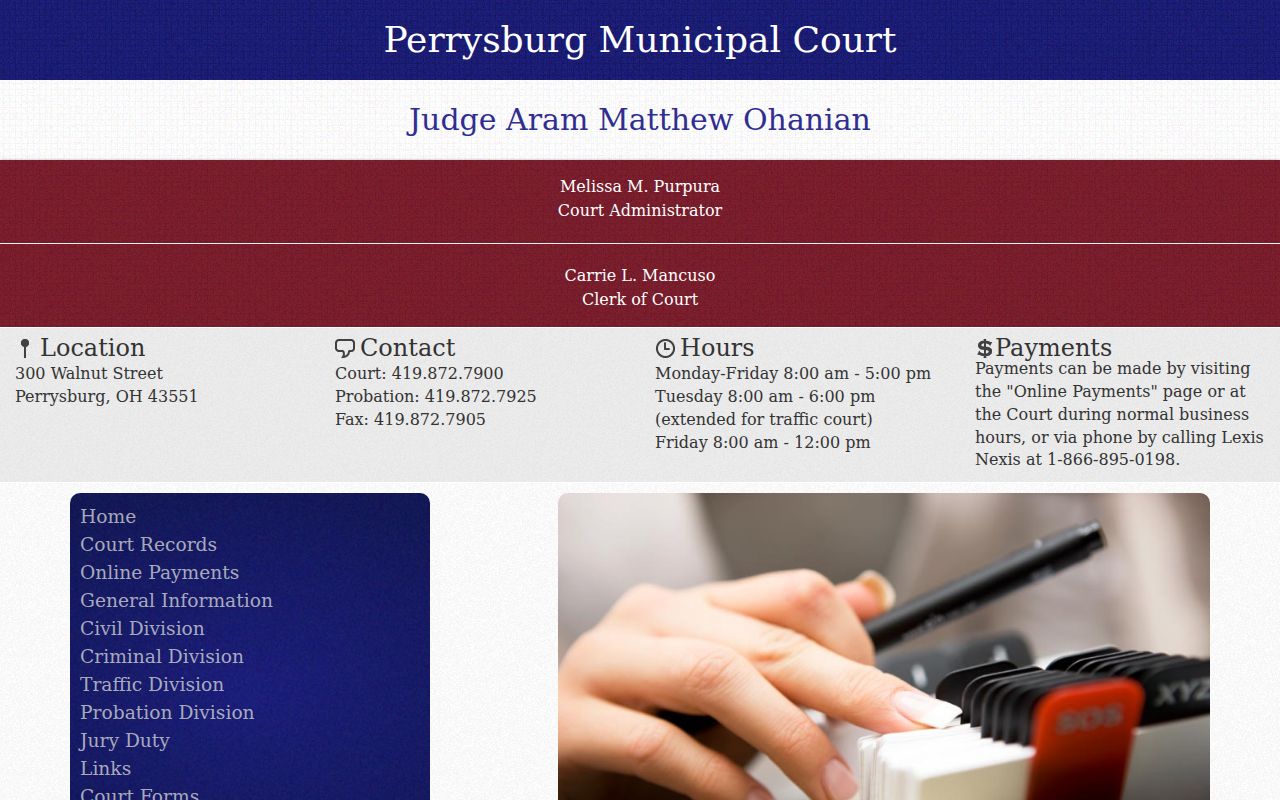 Wood County Perrysburg court docket jurisdiction and sessions